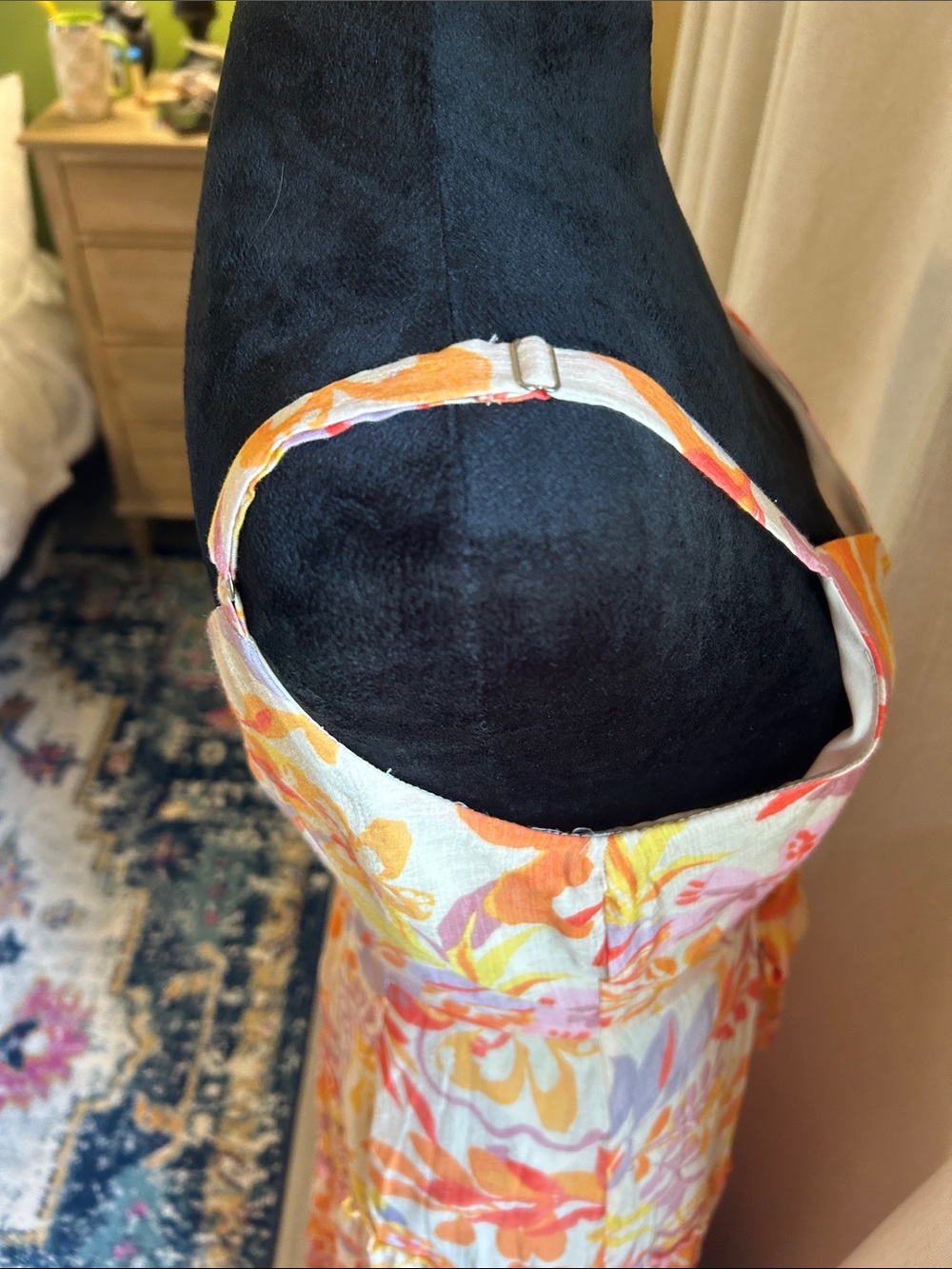 MSK Strappy Tie-Waist Midi Dress in Orange, Pink and Yellow - Picture 7 of 10